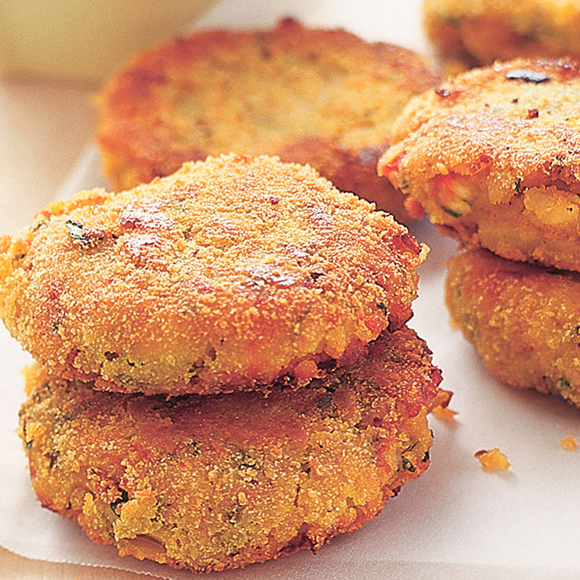 Bife de batata c/ arroz de açafrão
