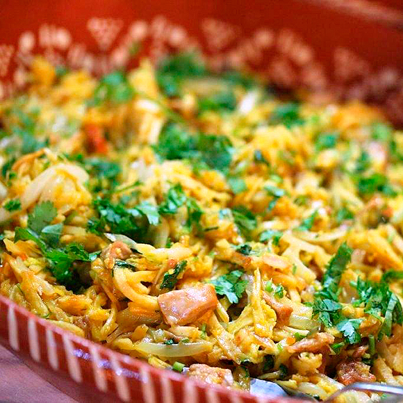 Carne de porco à Brás c/ farinheira