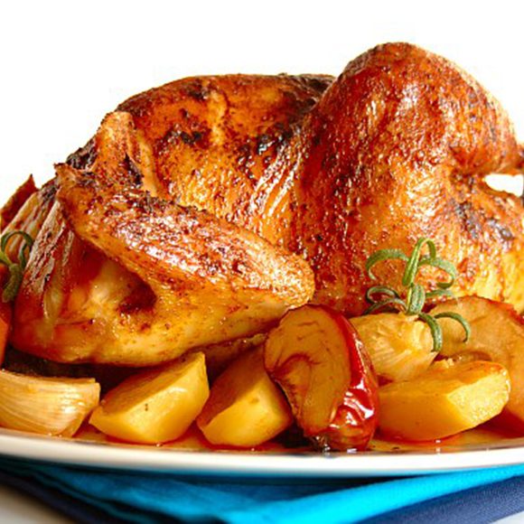 Frango assado no forno c/ arroz basmati e legumes