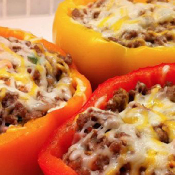 Pimento recheado de carne picada c/ couscous