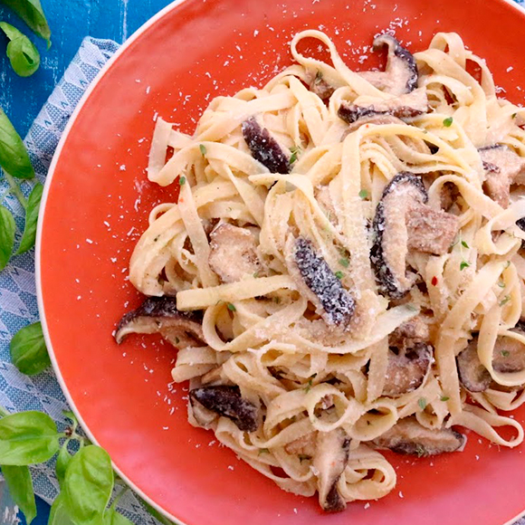 Tagliatelle c/ molho de cogumelos frescos