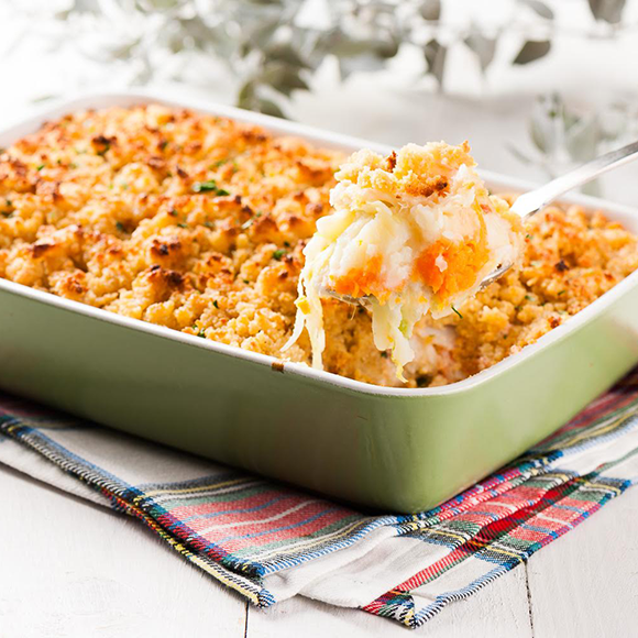 Gratinado de legumes c/ broa