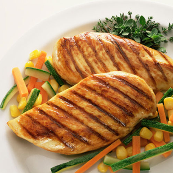 peito de frango c/ arroz e legumes