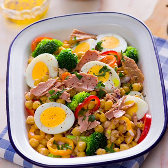 Salada de grão c/ filete de atum