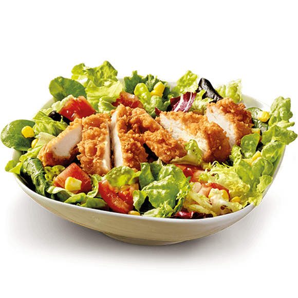 Salada de frango crocante c/ queijo da Ilha